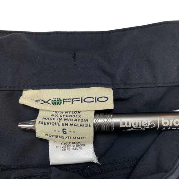 ExOfficio Pants Women's Size 6 Black Nylon Mid Rise Elastic Waist Drawstring - Picture 5 of 13